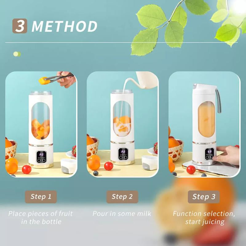 Portable Blender for Smoothie Liquid Diet, Ice Shake Blender, Compact Juicer Blender, USB Rechargeable Juicer Machine, Household Kitchen Appliances