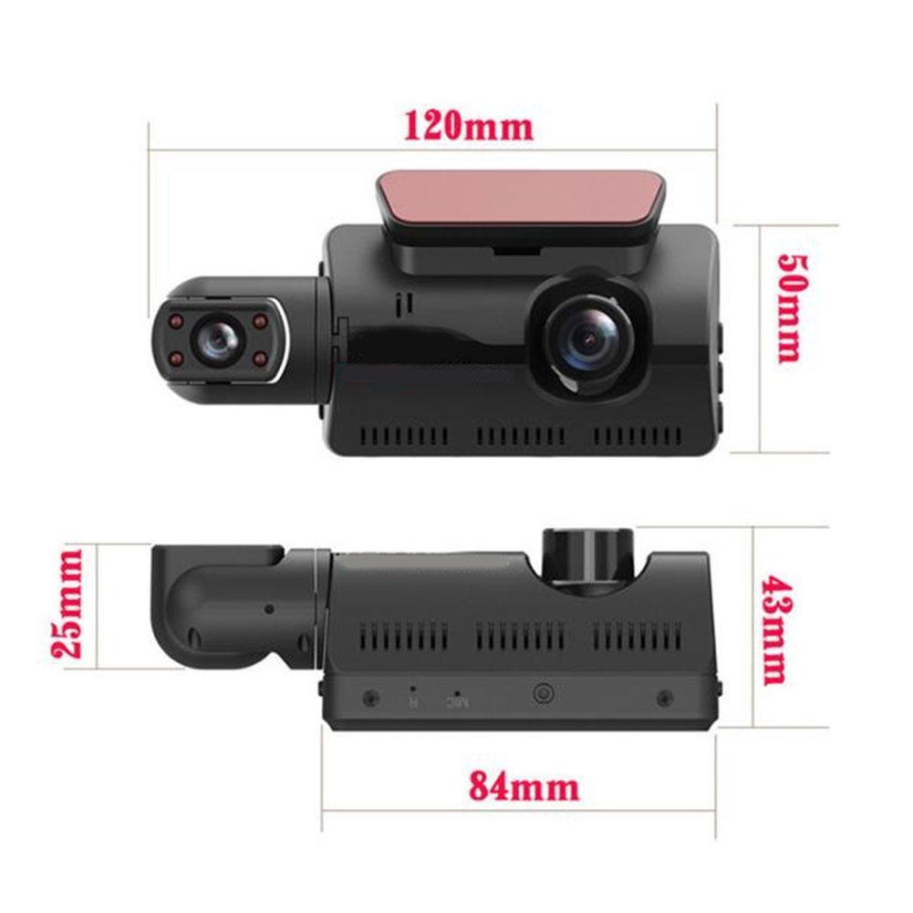 1080P Dual Lens Car Dash Cam with G-Sensor - Front and Rear Video Recorder