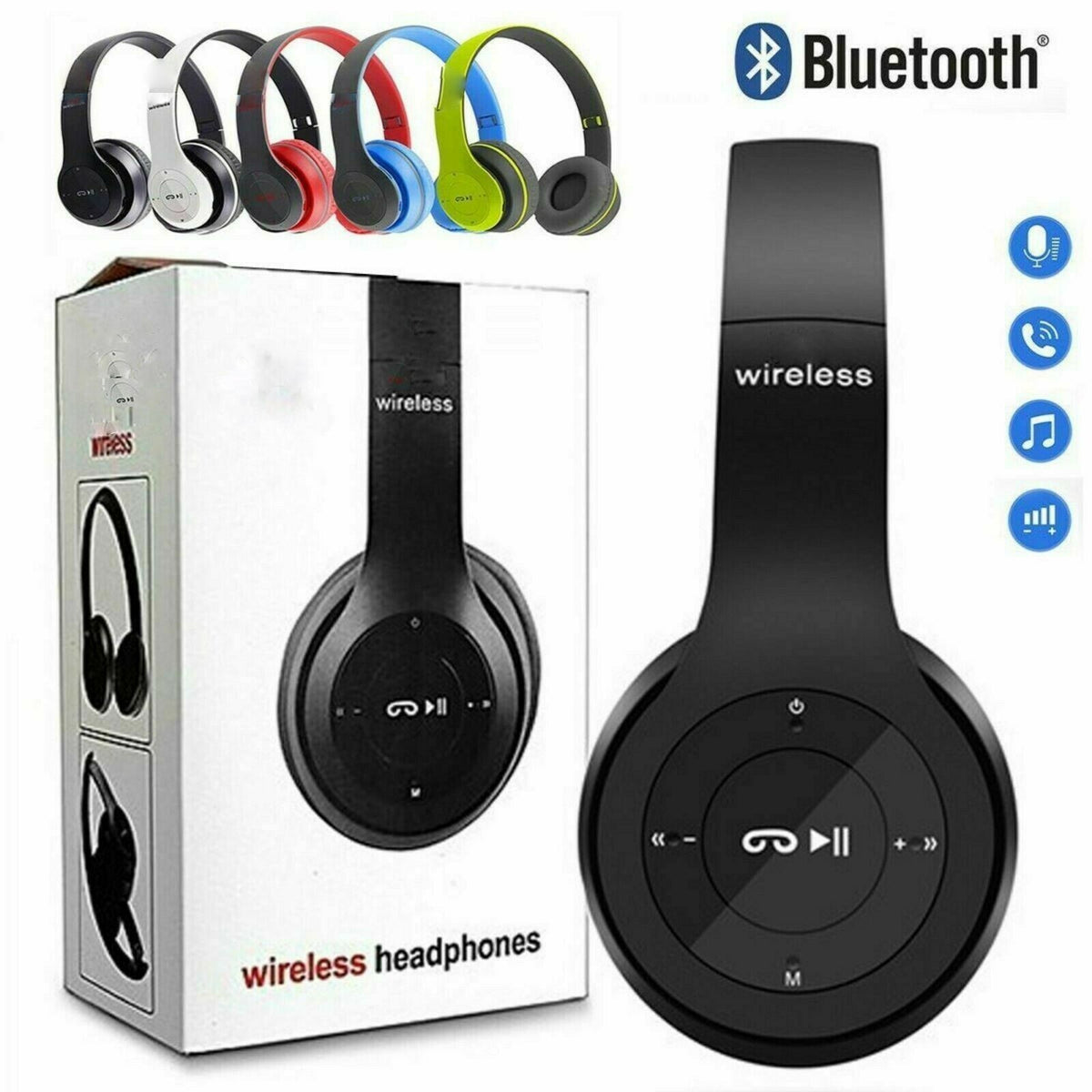 Wireless Bluetooth Headphones with Noise Cancelling Over-Ear Earphones 5.1 UK