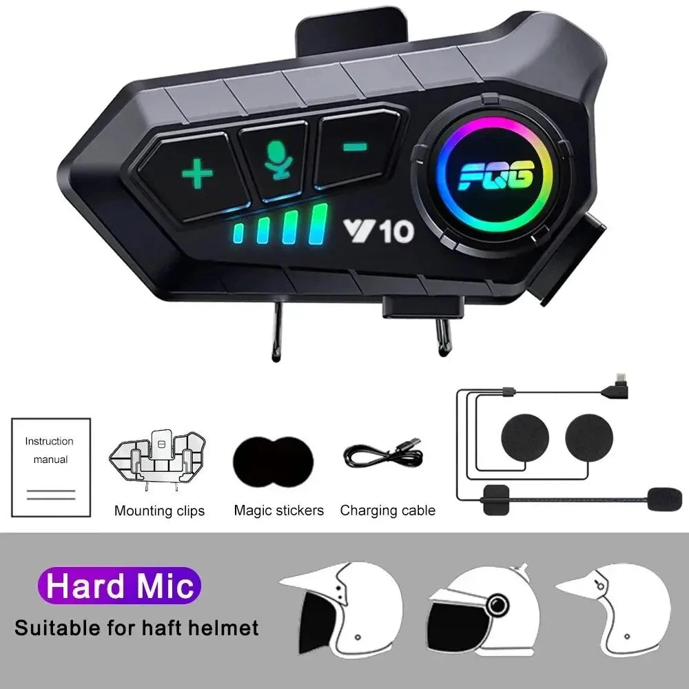 Experience Ultimate Freedom with the Bluetooth 5.3 Waterproof Motorcycle Helmet Headset - Hands-Free Calls & Music Player!