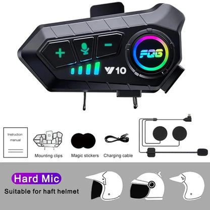 Experience Ultimate Freedom with the Bluetooth 5.3 Waterproof Motorcycle Helmet Headset - Hands-Free Calls & Music Player!