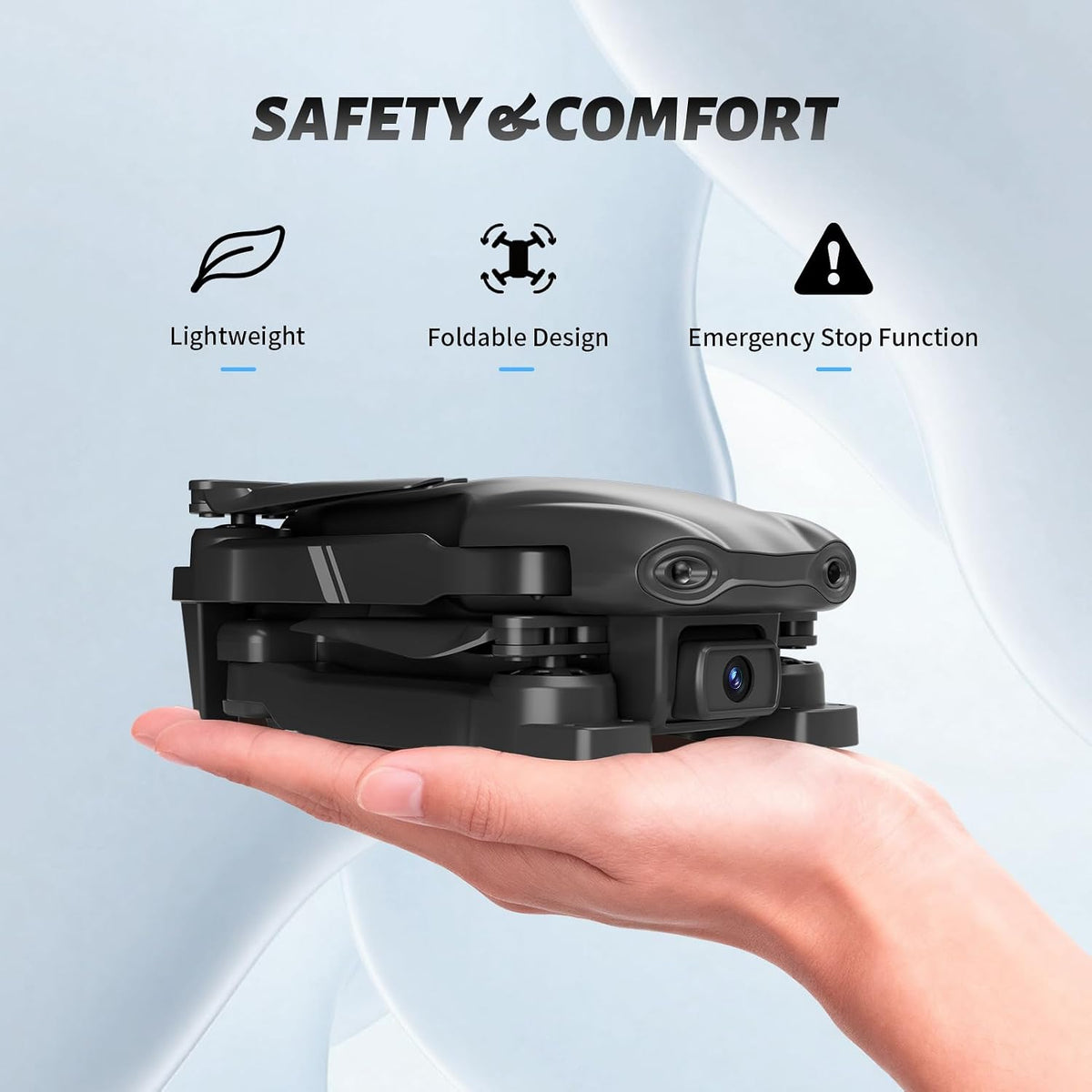 4DRC V13 Foldable Drone with 1080P HD Camera - The Ultimate Beginner's Aerial Adventure for Kids and Adults, Featuring Waypoint Navigation, Headless Mode, Altitude Hold, Gesture Selfie, and 3D Flips!