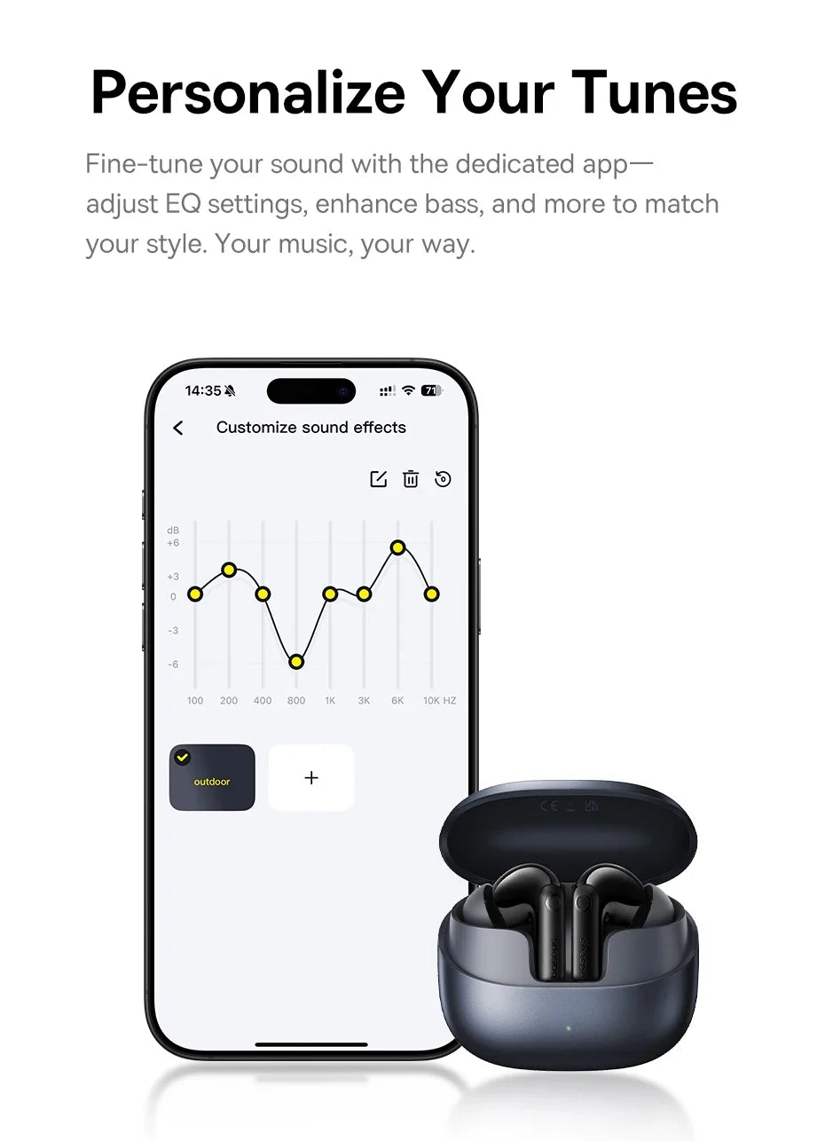 Experience Unmatched Sound Quality with Baseus Bass BP1 Pro -50Db Noise Cancelling Wireless Earbuds Featuring Bluetooth 6.0 and LDAC Hi-Res Audio