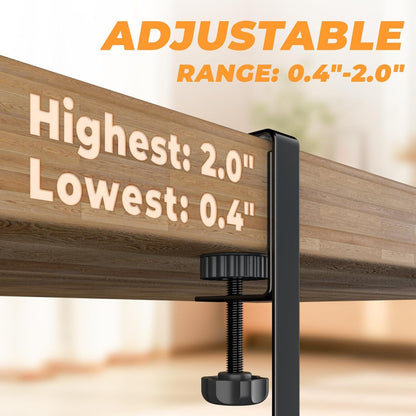 No-Drill Under-Desk Cable Tray | Clamp-On Steel Cable Management