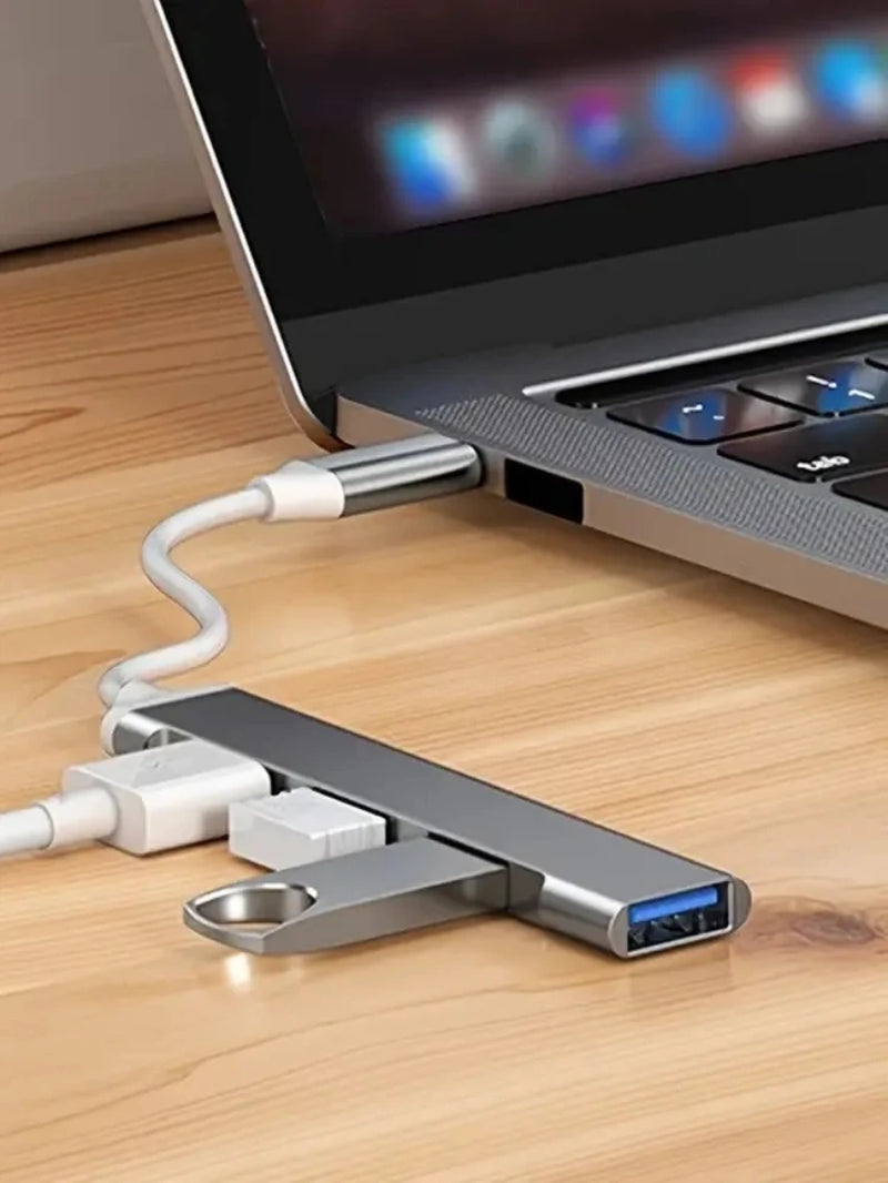 Transform Your Connectivity with the 4-Port Multi-Splitter Type C Hub USB Adapter - Perfect for Xiaomi, Lenovo, MacBook Air & Pro!
