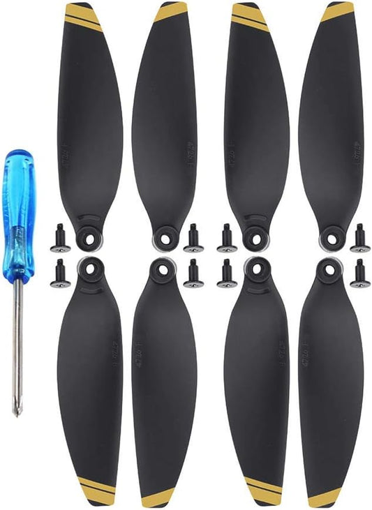 Upgrade Your DJI Mavic Mini with WANGCL Low Noise Propellers - 2 Pairs for Enhanced Performance and Stylish Gold Trim