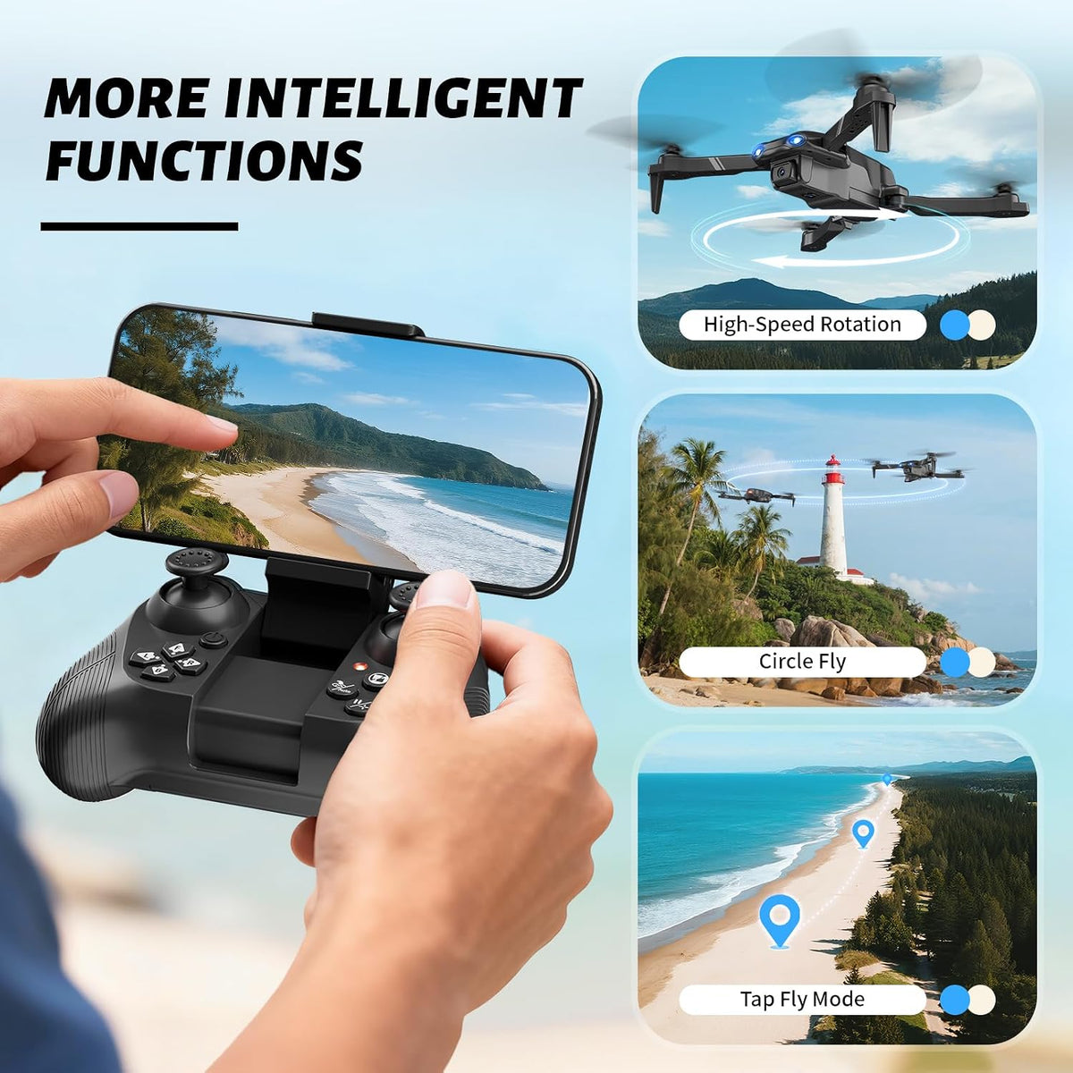 4DRC V13 Foldable Drone with 1080P HD Camera - The Ultimate Beginner's Aerial Adventure for Kids and Adults, Featuring Waypoint Navigation, Headless Mode, Altitude Hold, Gesture Selfie, and 3D Flips!