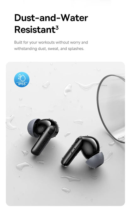 Experience Unmatched Sound Quality with Baseus Bass BP1 Pro -50Db Noise Cancelling Wireless Earbuds Featuring Bluetooth 6.0 and LDAC Hi-Res Audio