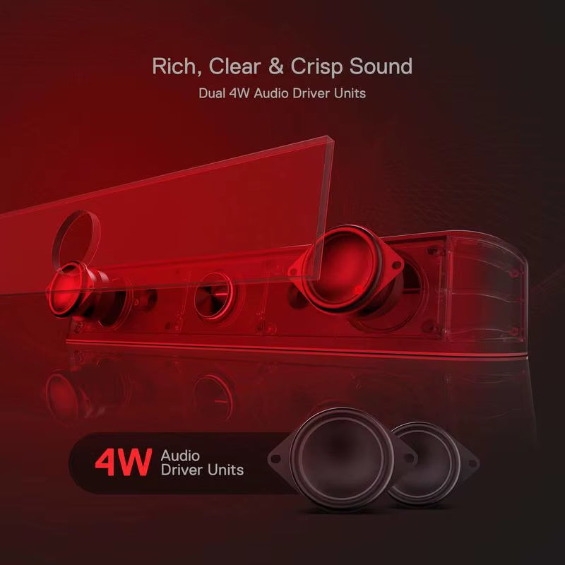 Experience Immersive Sound with the Redragon GS560 Adiemus RGB Desktop Soundbar - Dynamic 2.0 Channel Speaker with Stunning Audio-Light Sync