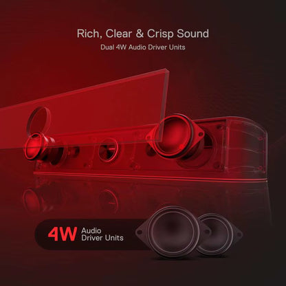 Experience Immersive Sound with the Redragon GS560 Adiemus RGB Desktop Soundbar - Dynamic 2.0 Channel Speaker with Stunning Audio-Light Sync