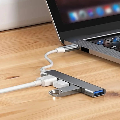 Transform Your Connectivity with the 4-Port Multi-Splitter Type C Hub USB Adapter - Perfect for Xiaomi, Lenovo, MacBook Air & Pro!