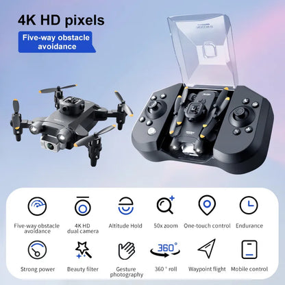 Experience the Thrill of Aerial Adventure with the Mini V30 WiFi FPV Drone - 4K HD Dual Camera, Obstacle Avoidance, and Foldable Design for Kids and Adults!