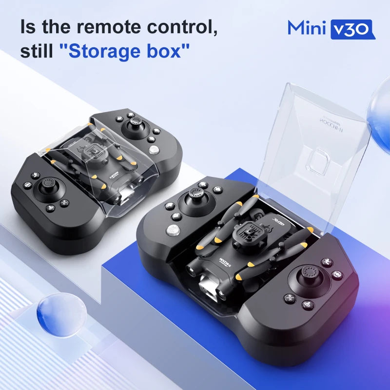 Experience the Thrill of Aerial Adventure with the Mini V30 WiFi FPV Drone - 4K HD Dual Camera, Obstacle Avoidance, and Foldable Design for Kids and Adults!