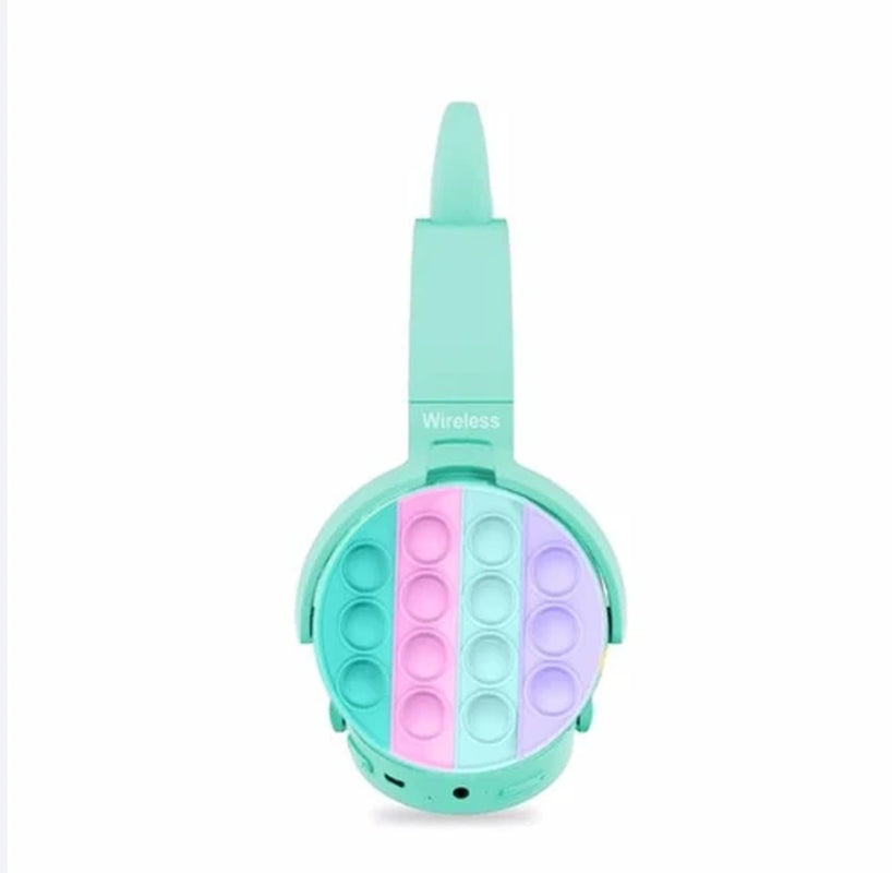 Stress-Relieving Bluetooth Headphones for Kids - Fun Pop Fidget Design