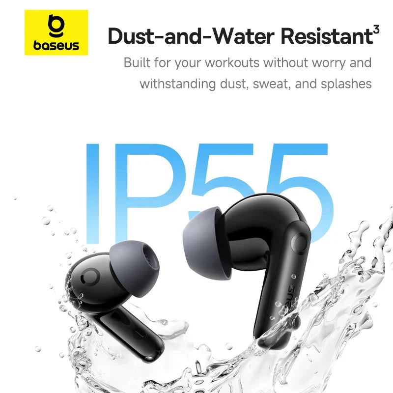 Experience Unmatched Sound Quality with Baseus Bass BP1 Pro -50Db Noise Cancelling Wireless Earbuds Featuring Bluetooth 6.0 and LDAC Hi-Res Audio
