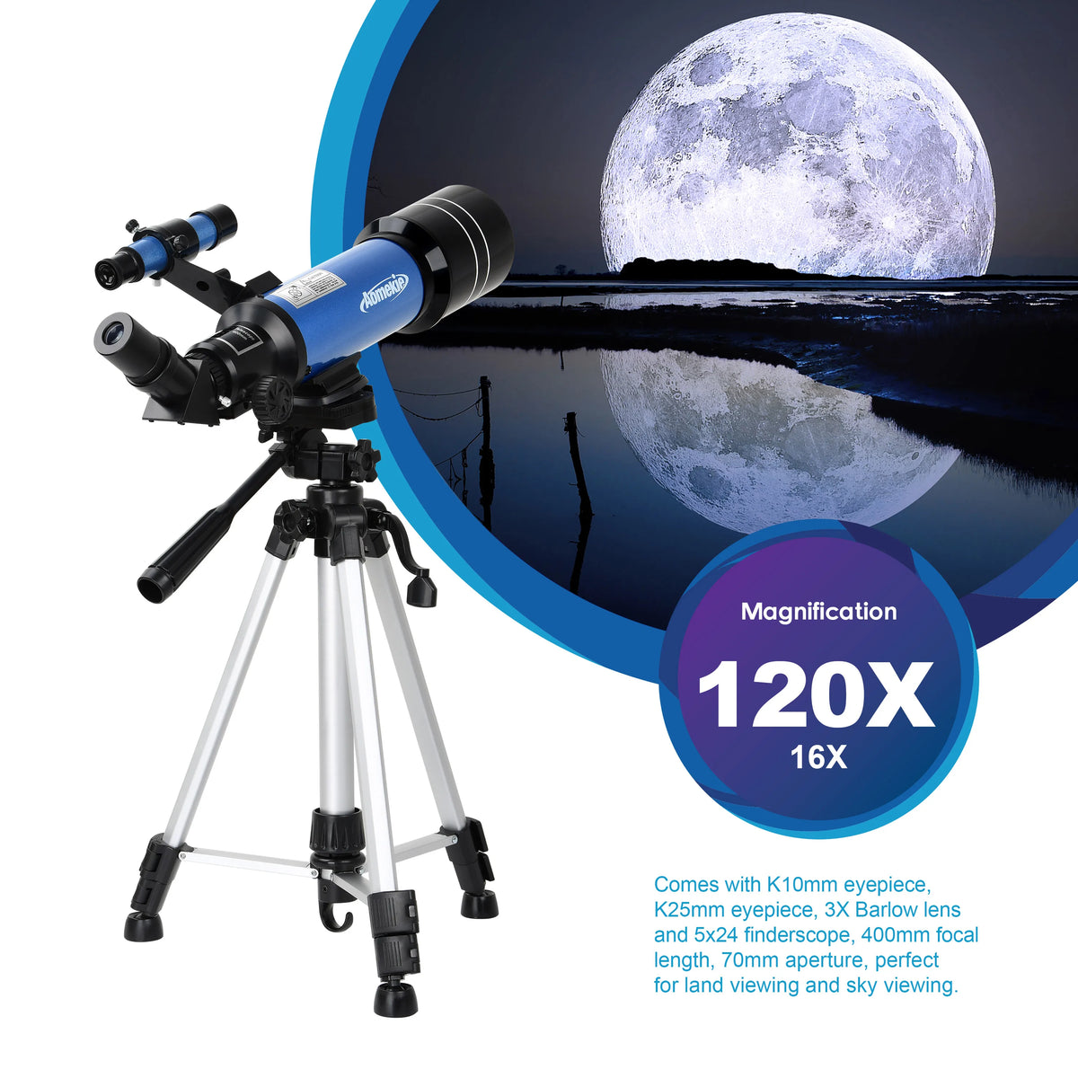 Discover the Universe with the 70mm Portable Travel Telescope - Perfect for Beginners and Stargazing Adventures!