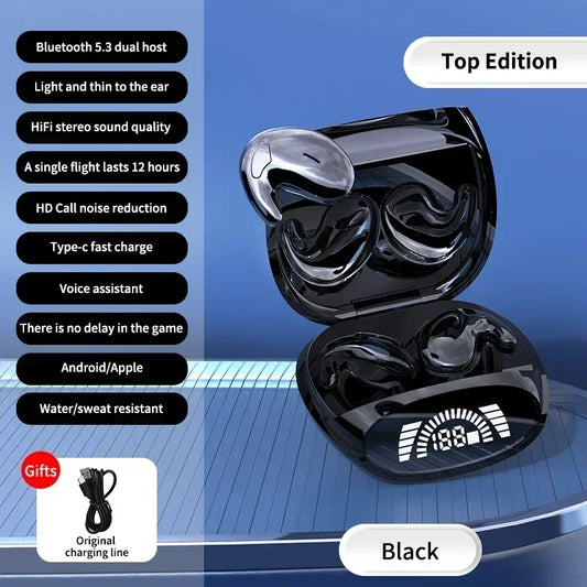 Experience Unmatched Audio with VIKEFON High-End Wireless Sports Bluetooth Headphones - TWS Dual Ear, Active Noise Cancelling, and Comfortable Design for Calls and Sleep