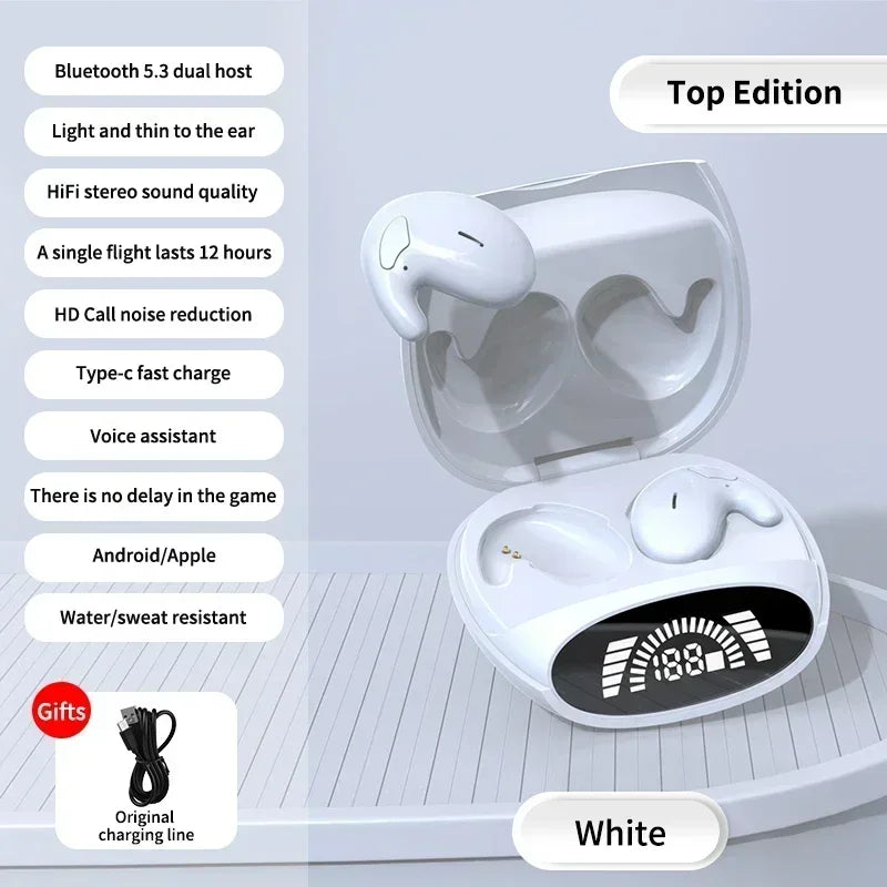 Experience Unmatched Audio with VIKEFON High-End Wireless Sports Bluetooth Headphones - TWS Dual Ear, Active Noise Cancelling, and Comfortable Design for Calls and Sleep