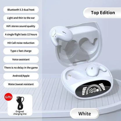Experience Unmatched Audio with VIKEFON High-End Wireless Sports Bluetooth Headphones - TWS Dual Ear, Active Noise Cancelling, and Comfortable Design for Calls and Sleep