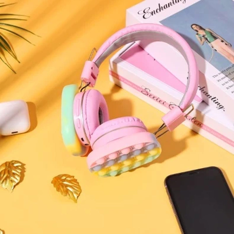 Colorful Stress-Relief Bluetooth Headphones for Kids - Fun Fidget Toy with Superior Sound Quality