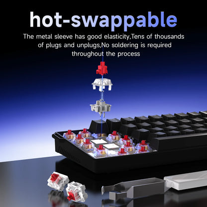 Experience Gaming Excellence with the NK61 Wired Mechanical Keyboard - 60% RGB Hot-Swappable Red Switch Mini Keyboard for Ultimate PC Performance
