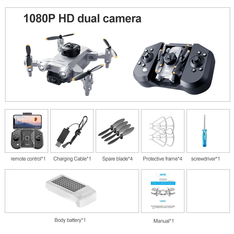 Experience the Thrill of Aerial Adventure with the Mini V30 WiFi FPV Drone - 4K HD Dual Camera, Obstacle Avoidance, and Foldable Design for Kids and Adults!