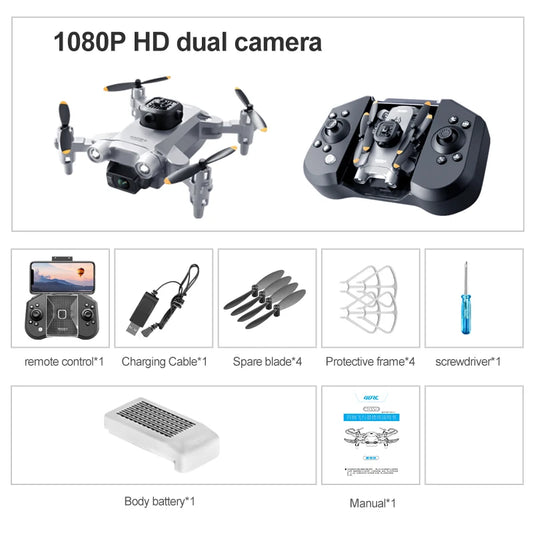 Experience the Thrill of Aerial Adventure with the Mini V30 WiFi FPV Drone - 4K HD Dual Camera, Obstacle Avoidance, and Foldable Design for Kids and Adults!