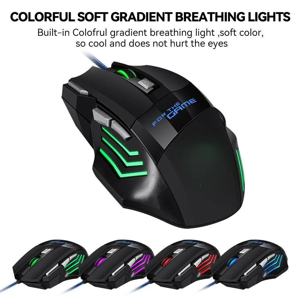 Unleash Your Gaming Potential with the New Hyperspeed RGB Wired Gaming Mouse - Ergonomic Design & 7D Precision Tracking!