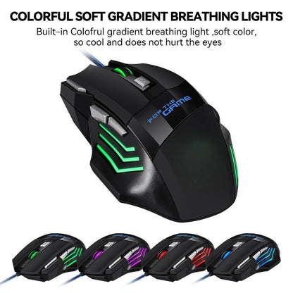 Unleash Your Gaming Potential with the New Hyperspeed RGB Wired Gaming Mouse - Ergonomic Design & 7D Precision Tracking!