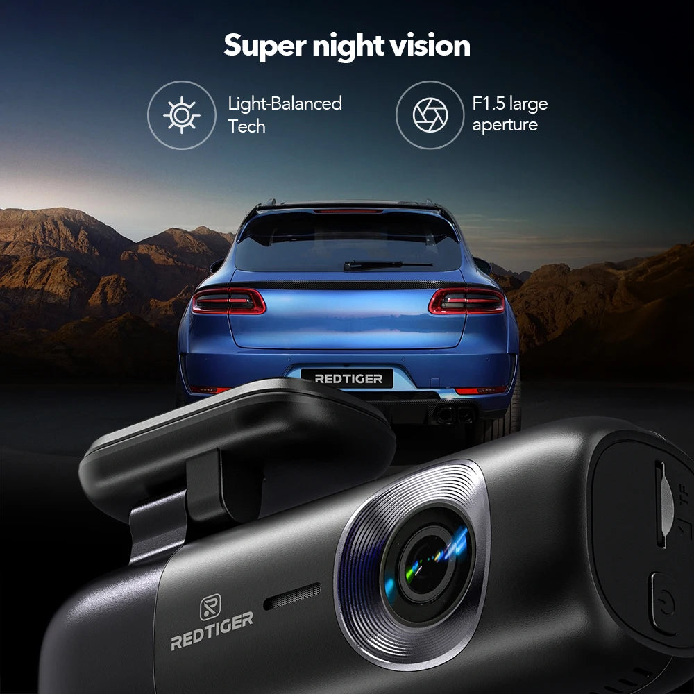 Experience Unmatched Security with the REDTIGER F9 4K Dash Cam - Front & Rear Cameras, WiFi, GPS, and Night Vision for Ultimate Peace of Mind