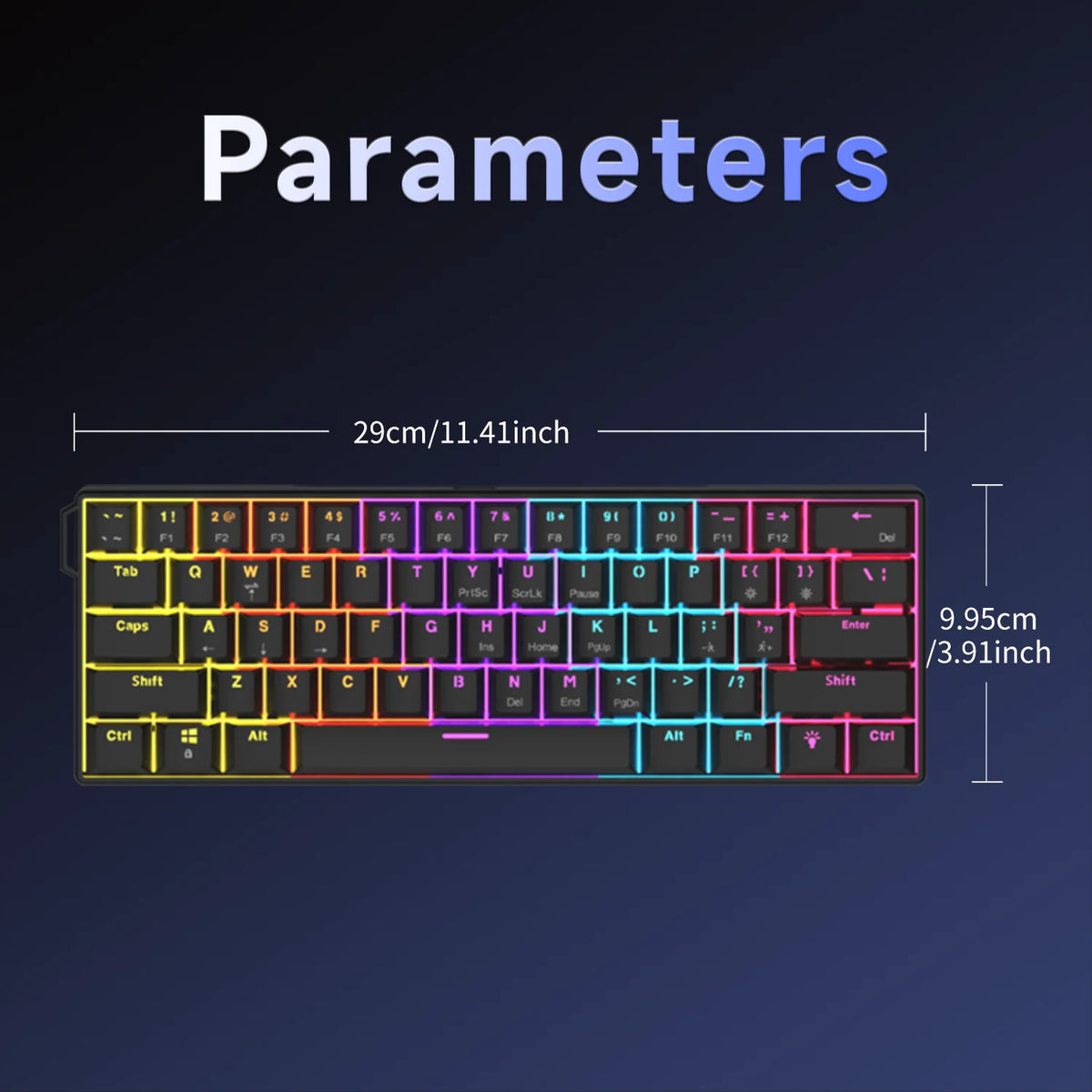Experience Gaming Excellence with the NK61 Wired Mechanical Keyboard - 60% RGB Hot-Swappable Red Switch Mini Keyboard for Ultimate PC Performance