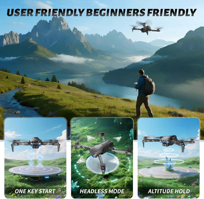4DRC V13 Foldable Drone with 1080P HD Camera - The Ultimate Beginner's Aerial Adventure for Kids and Adults, Featuring Waypoint Navigation, Headless Mode, Altitude Hold, Gesture Selfie, and 3D Flips!