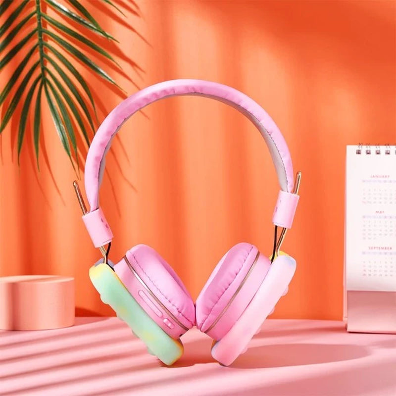 Colorful Stress-Relief Bluetooth Headphones for Kids - Fun Fidget Toy with Superior Sound Quality