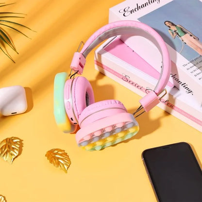 Colorful Stress-Relief Bluetooth Headphones for Kids - Fun Fidget Toy with Superior Sound Quality