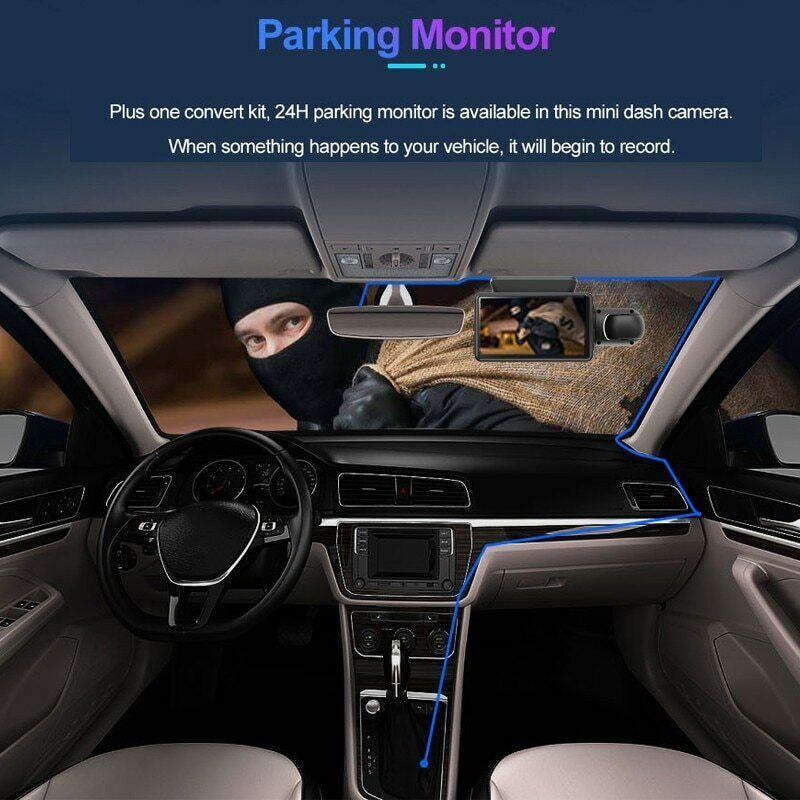 1080P Dual Lens Car Dash Cam with G-Sensor - Front and Rear Video Recorder