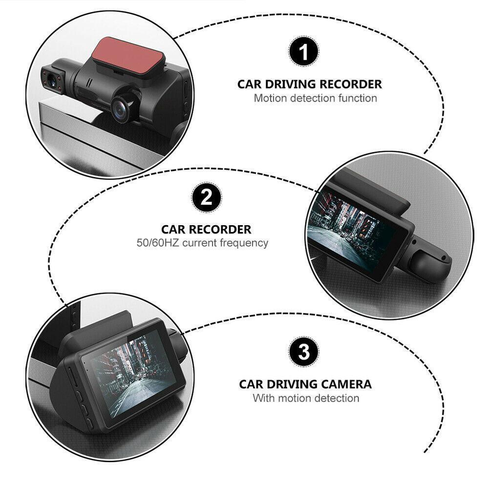 1080P Dual Lens Car Dash Cam with G-Sensor - Front and Rear Video Recorder