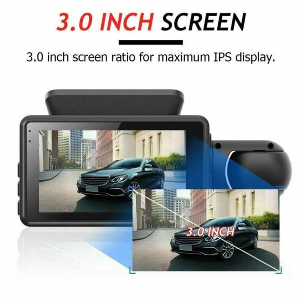 1080P Dual Lens Car Dash Cam with G-Sensor - Front and Rear Video Recorder
