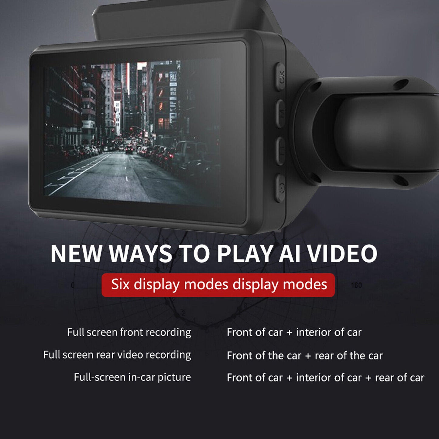1080P Dual Lens Car Dash Cam with G-Sensor - Front and Rear Video Recorder